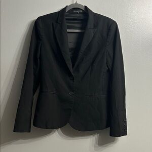 Theory Black Two Button Blazer with Sleeve Detail Size 6